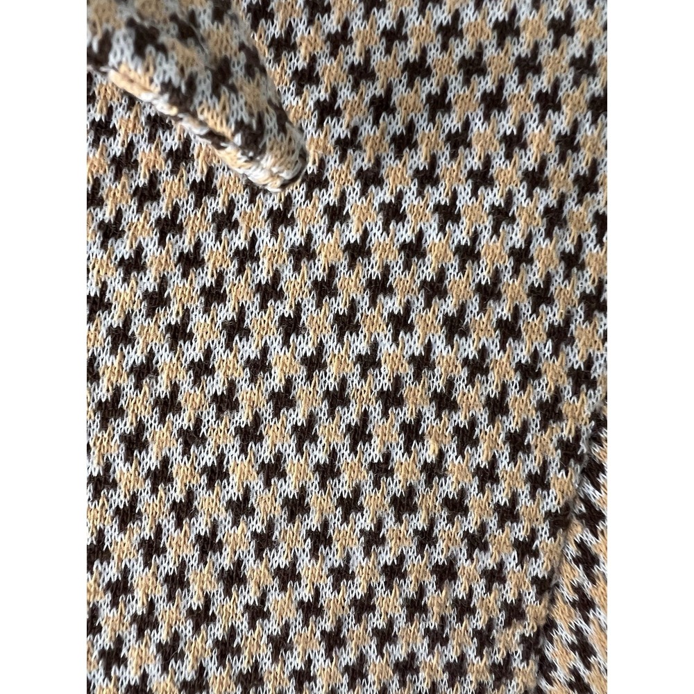 Vintage 1970s Donegal Knit Shirt Spear Point Western Disco Micro Print Long Slee - Picture 8 of 13